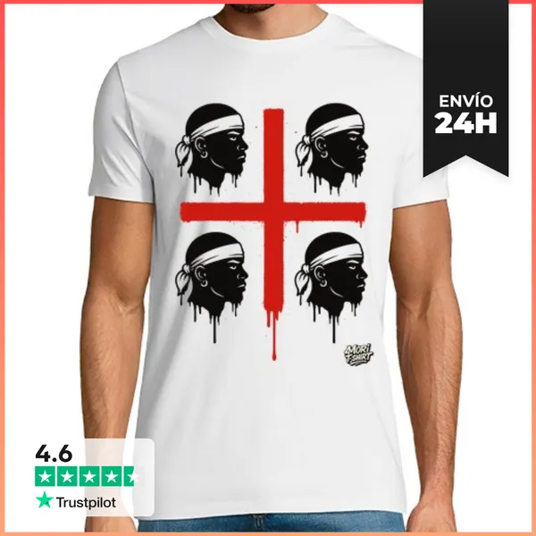 Camiseta Hombre Clásica 4 Muertes Clásico Graffiti Cerdeña