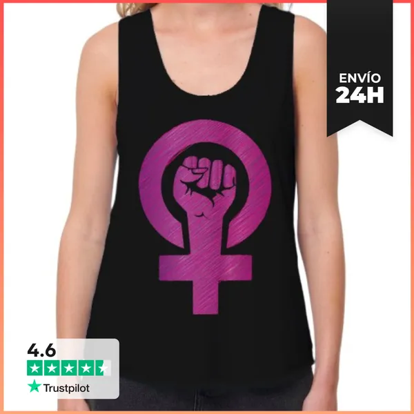 Camiseta Mujer Sin Mangas, Loose Fit Feminist LaTostadora