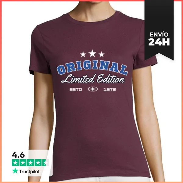 Camiseta Mujer Clásica Nacidos En 1972 Edición Limitada Vintage
