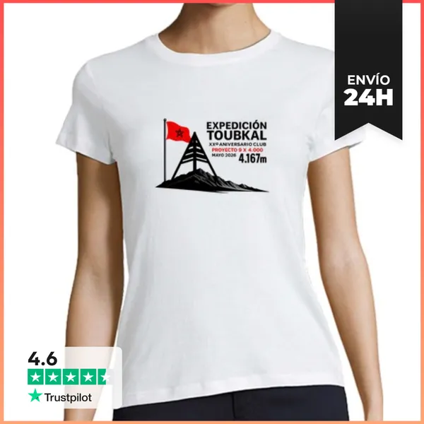 Camiseta Mujer Clásica Mujer, Manga Corta, Blanca, Clásica