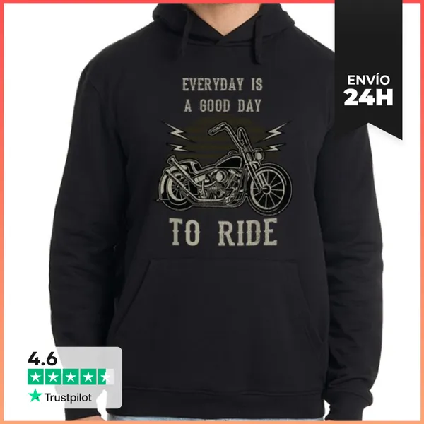 Sudadera Unisex Con Capucha Cada Día Es Un Buen Día Para Montar