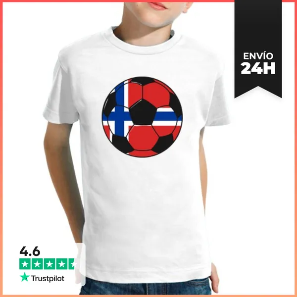 Camiseta Clásica Para Niños Equipo De Fútbol Noruega LaTostadora