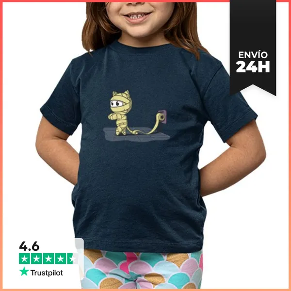 Camiseta Clásica Para Niños Gato Momia LaTostadora