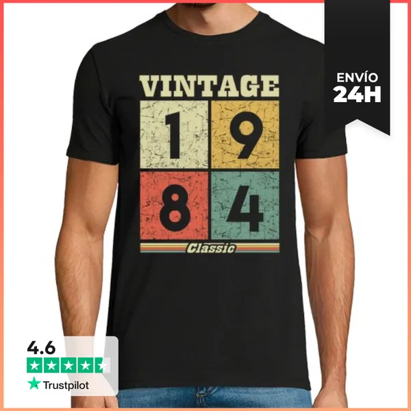 Camiseta Hombre Clásica Vintage 1984 Clásico LaTostadora