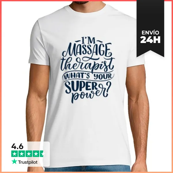 Camiseta Hombre Clásica Masajista Superpotencia LaTostadora