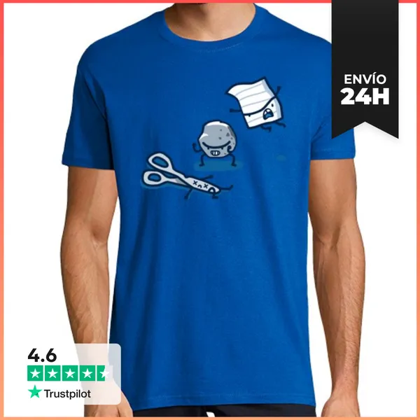 Camiseta Hombre Clásica Piedra, Papel Y Tijera LaTostadora