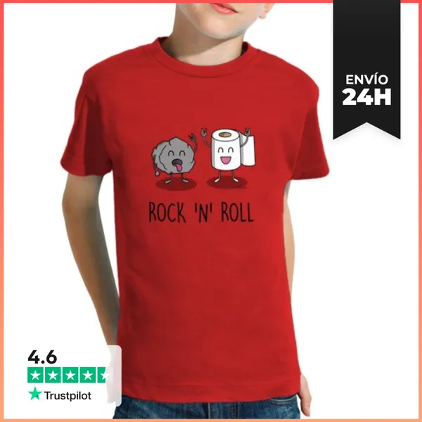 Camiseta Clásica Para Niños Rock N Roll LaTostadora