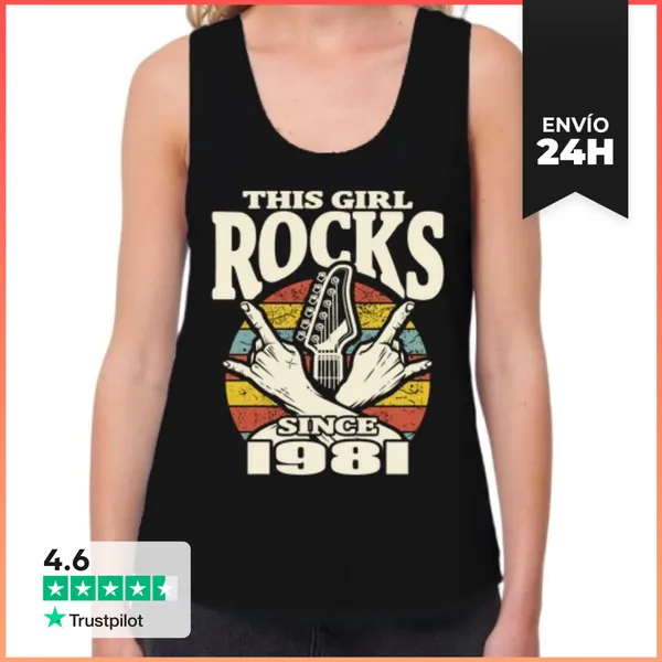Camiseta Mujer Sin Mangas, Loose Fit Esta Chica Mola Desde 1981