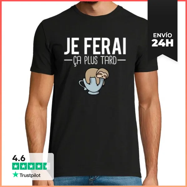 Camiseta Hombre Clásica Lo Haré Luego Perezoso Perezoso