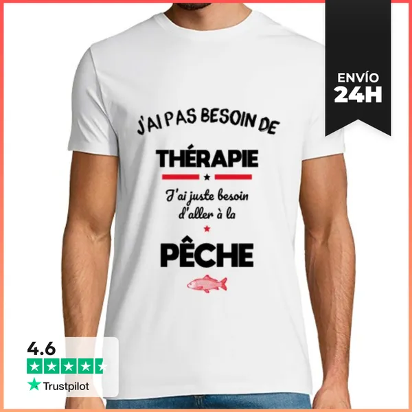 Camiseta Hombre Clásica No Se Necesita Terapia Se Necesita Pesc