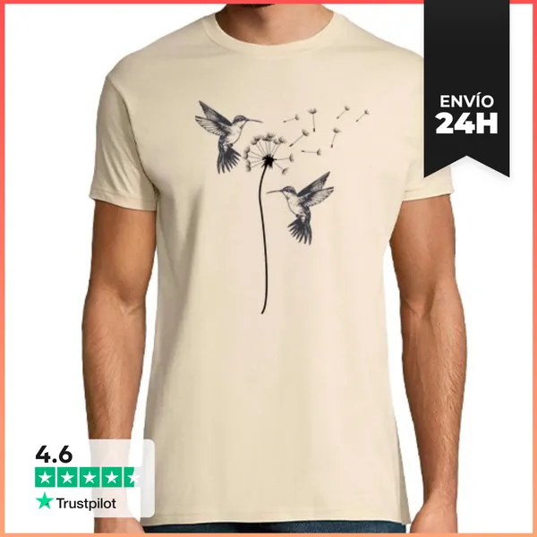 Camiseta Hombre Clásica Colibrí Diente De León LaTostadora