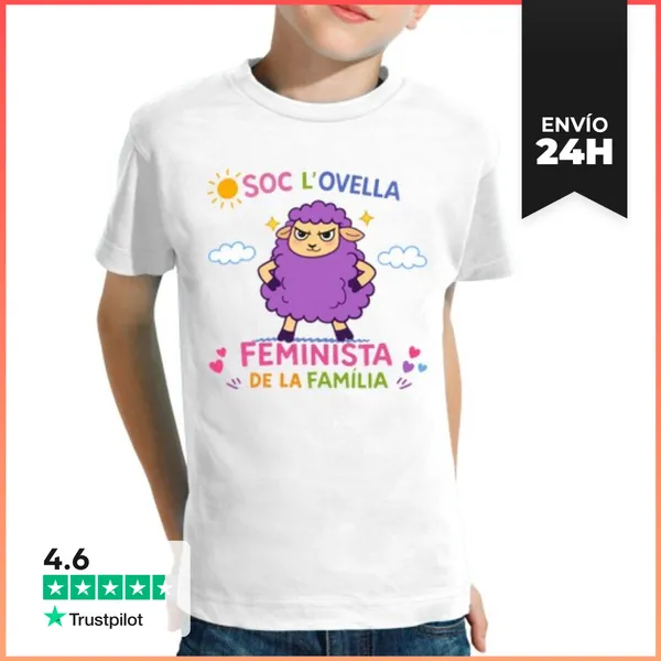 Camiseta Clásica Para Niños Soc L Ovella Feminista De La Familia
