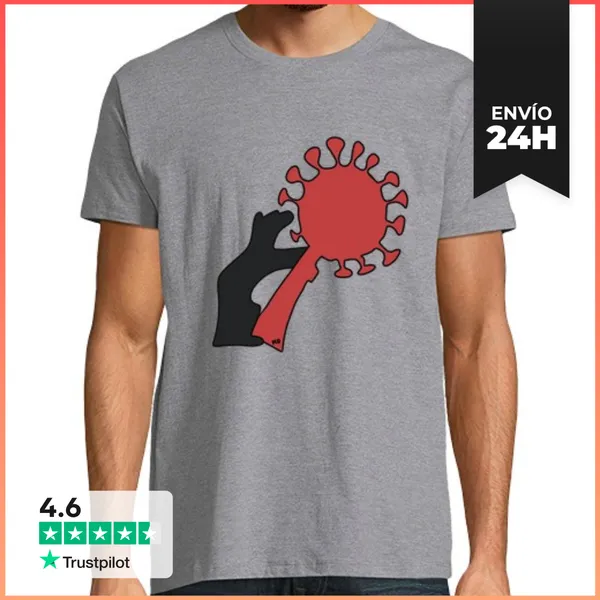 Camiseta Hombre Clásica Serie Coronavirus. Oso Y Madroño