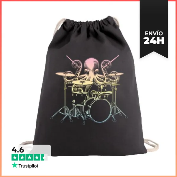 Mochila Saco Con Cuerdas Drummer Pulpo LaTostadora