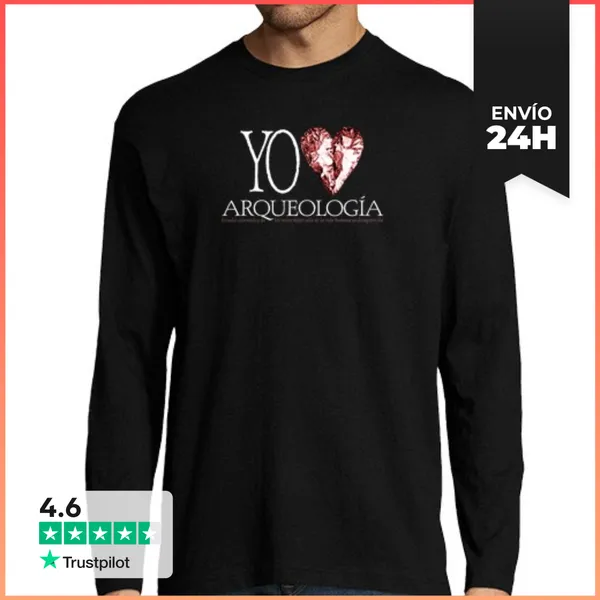 Camiseta Hombre Manga Larga I Love Arqueología LaTostadora