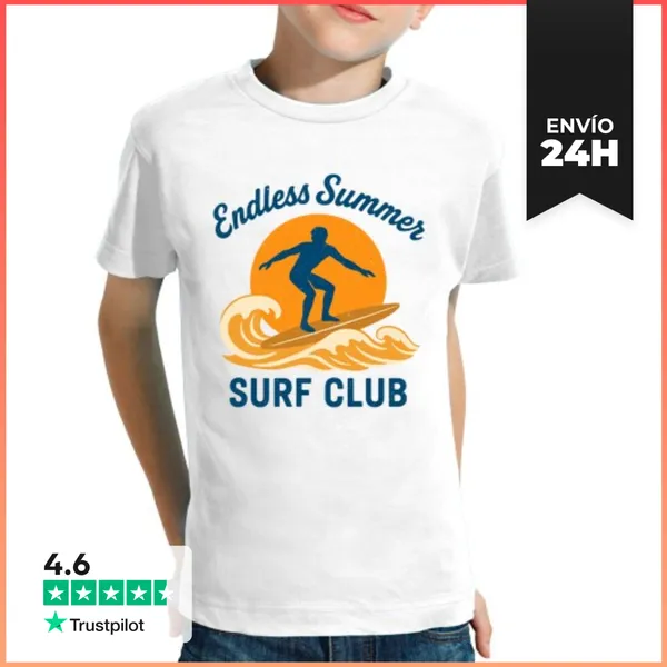 Camiseta Clásica Para Niños Endless Summer Surf Club Vintage