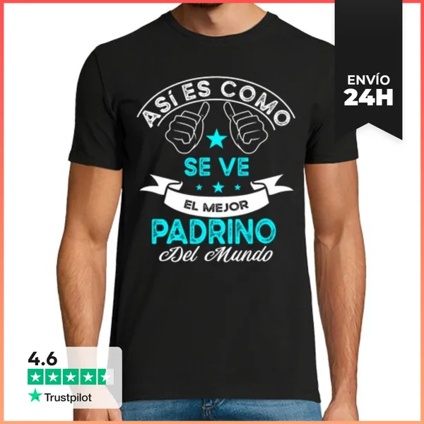 Camiseta Hombre Clásica El Mejor Padrino Del Mundo Cumpleaños D
