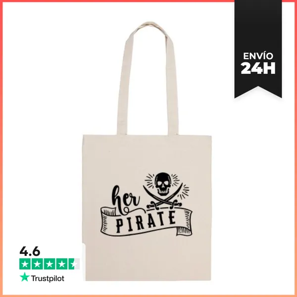 Bolsa De Tela HER PIRATE CALAVERA ESPADAS LaTostadora