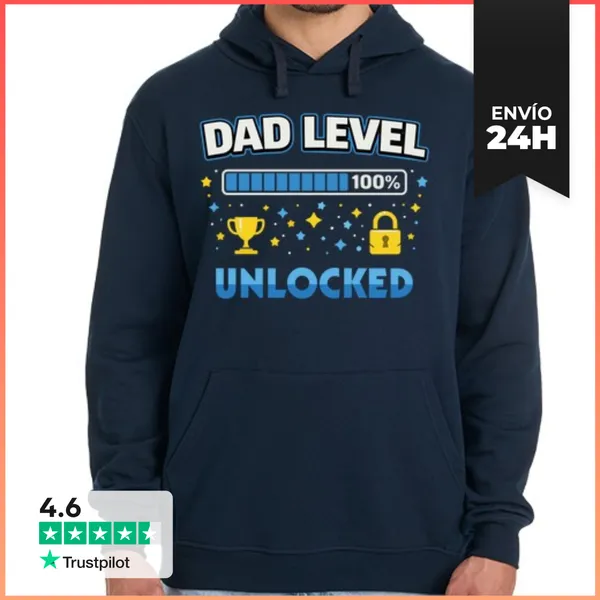 Sudadera Unisex Con Capucha DAD LEVEL UNLOCKED LaTostadora