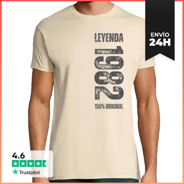 Camiseta Hombre Clásica Leyenda 1982 Cumpleanos Aniversario 03
