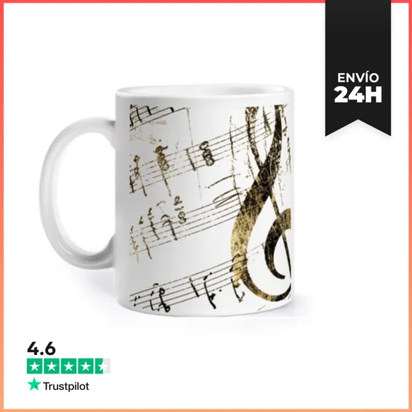 Taza Antiguo Música Partitura Vintage Retro Taza Café Té Grupo