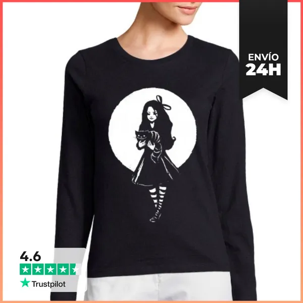 Camiseta Mujer Manga Larga Alicia Oscura LaTostadora