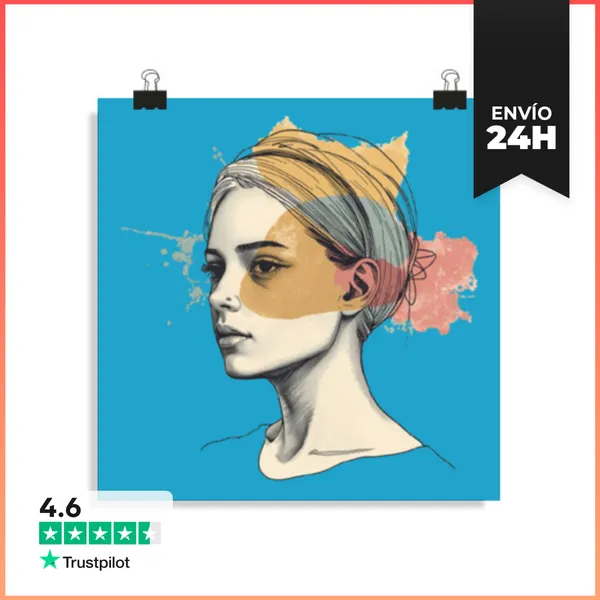 Póster Cuadrado Estilo Antígona Boho Chic Rectitud Mujer Libre