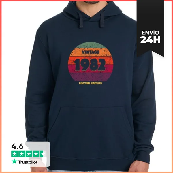 Sudadera Unisex Con Capucha Vintage Sunset 1982 Edición Limitada