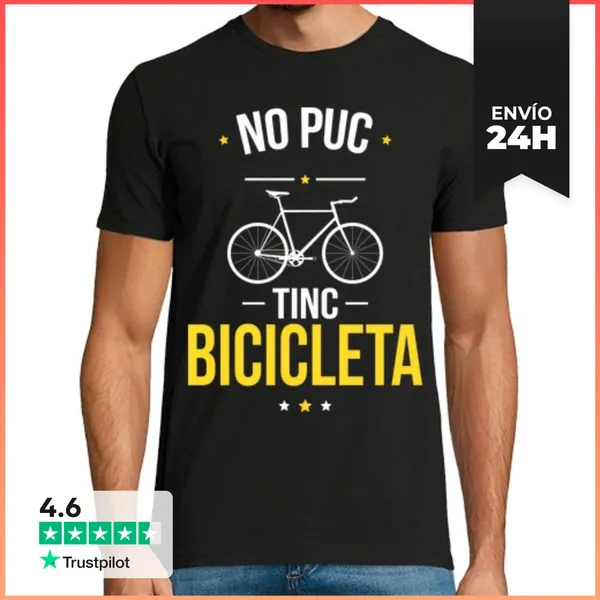 Camiseta Hombre Clásica No Puedo Tengo Bicicleta Catalán