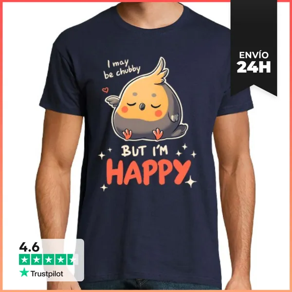 Camiseta Hombre Clásica Cacatúa Ninfa Gordita Animal Camiseta