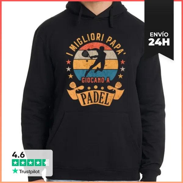 Sudadera Unisex Con Capucha Los Mejores Papás Juegan Al Pádel