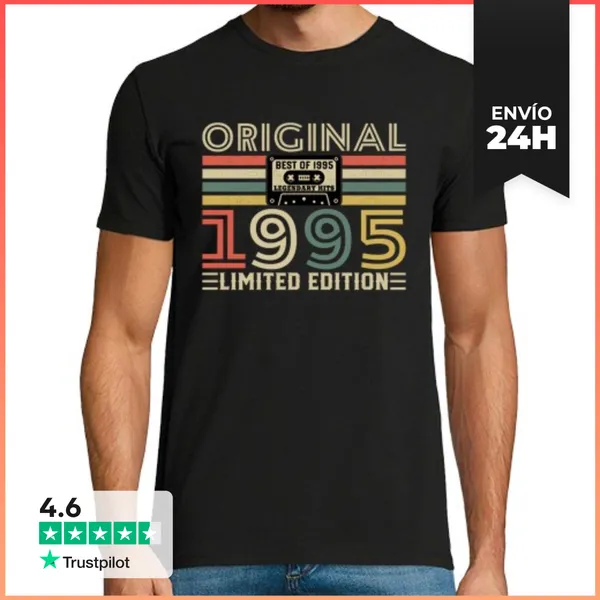 Camiseta Hombre Clásica 30 Cumpleaños 30 Años Vintage 1995