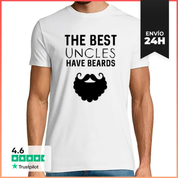 Camiseta Hombre Clásica Los Mejores Tíos Tienen Barbas Nuevo Tío