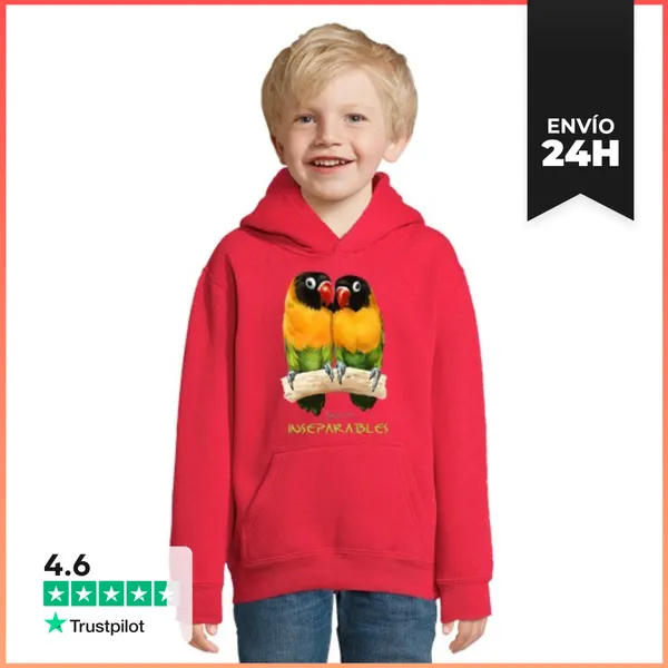 Sudadera Para Niños Con Capucha Inseparables Agapornis