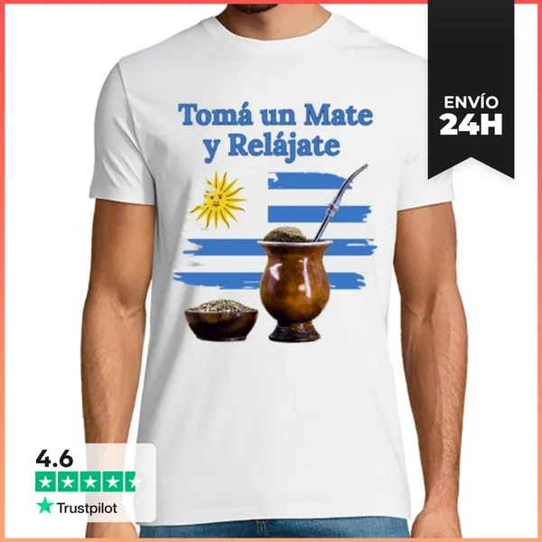 Camiseta Hombre Clásica Tomá Un Mate Uruguay LaTostadora