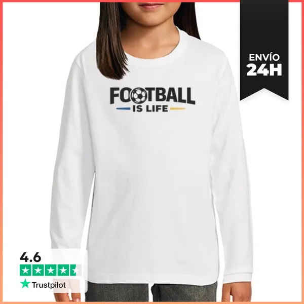 Camiseta Manga Larga Para Niños El Fútbol Es Vida LaTostadora