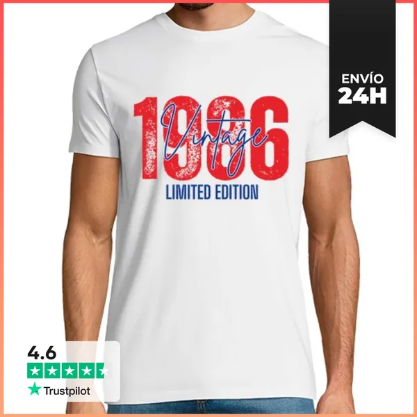 Camiseta Hombre Clásica Nacidos En 1986 Edición Limitada Vintage