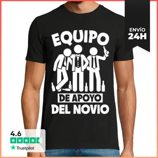 Camiseta Hombre Clásica Equipo Apoyo Novio Despedida Soltero