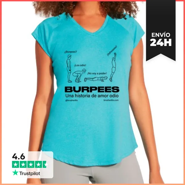 Camiseta Deportiva Mujer Burpees Amor Odio LaTostadora