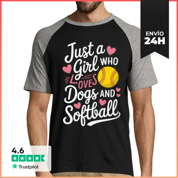 Camiseta Hombre, Estilo Béisbol Solo Una Chica Que Ama El Softbol