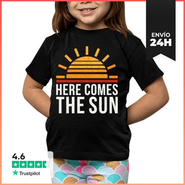 Camiseta Clásica Para Niños Here Comes The Sun LaTostadora