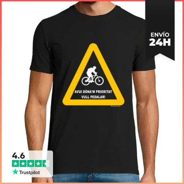 Camiseta Hombre Clásica Vull Pedalar LaTostadora