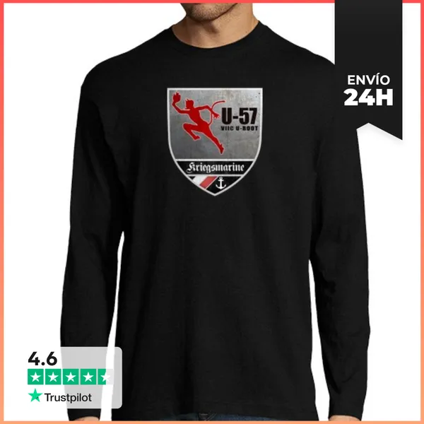 Camiseta Hombre Manga Larga Submarino U-57 Kriegsmarine