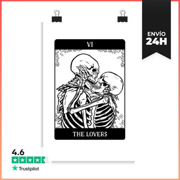 Póster Vertical La Carta Del Tarot Esqueleto De Los Ama