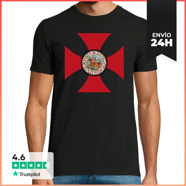 Camiseta Hombre Clásica Sello Templario LaTostadora