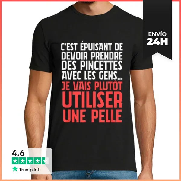 Camiseta Hombre Clásica Pinzas Con La Gente Humor Cita Divertida