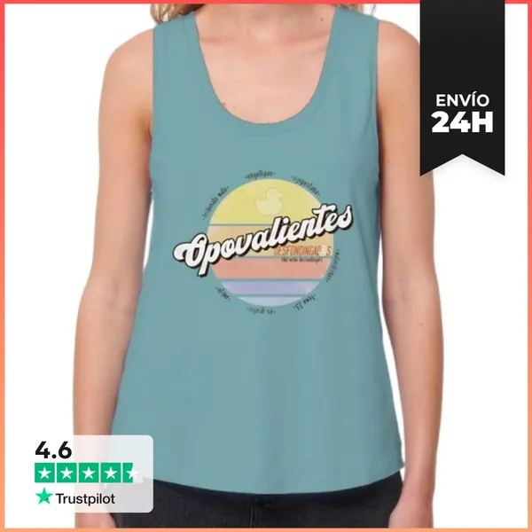 Camiseta Mujer Sin Mangas, Loose Fit Opovaliente Desfondingá -