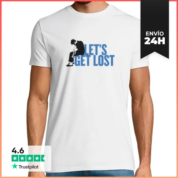 Camiseta Hombre Clásica Chet Baker. Lets Get Lost. Jazz. Hombre