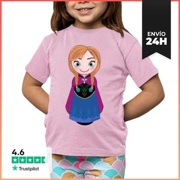 Camiseta Clásica Para Niños Kokeshi Anna De Frozen LaTostadora