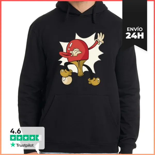 Sudadera Unisex Con Capucha Dabbing Paleta De Tenis De Mesa